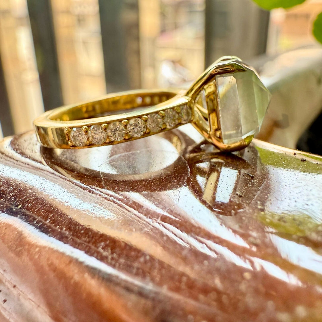 Asscher diamond ring