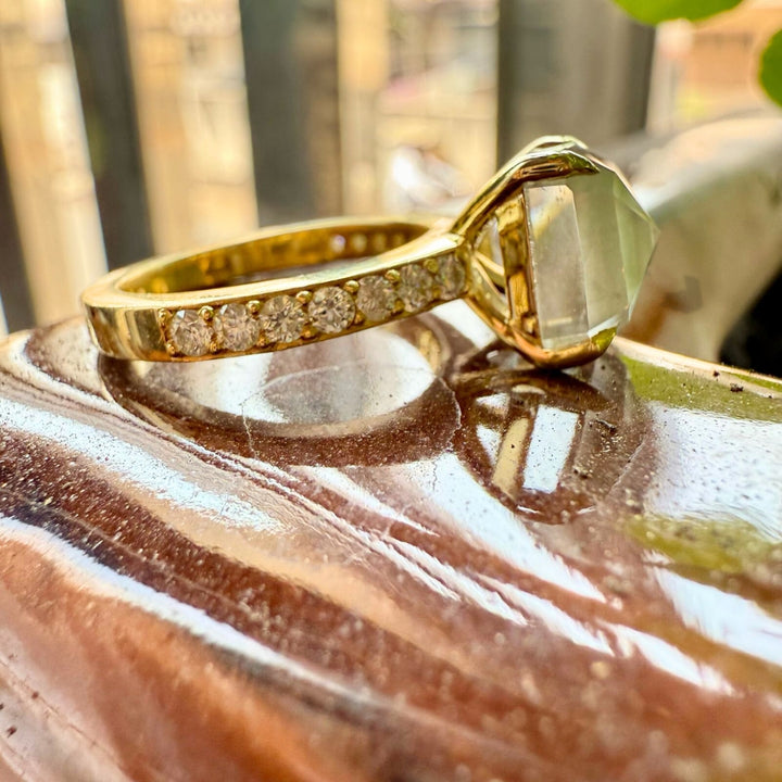 Asscher diamond ring