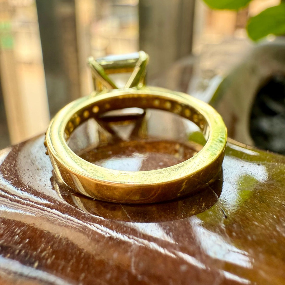 Asscher cut wedding ring