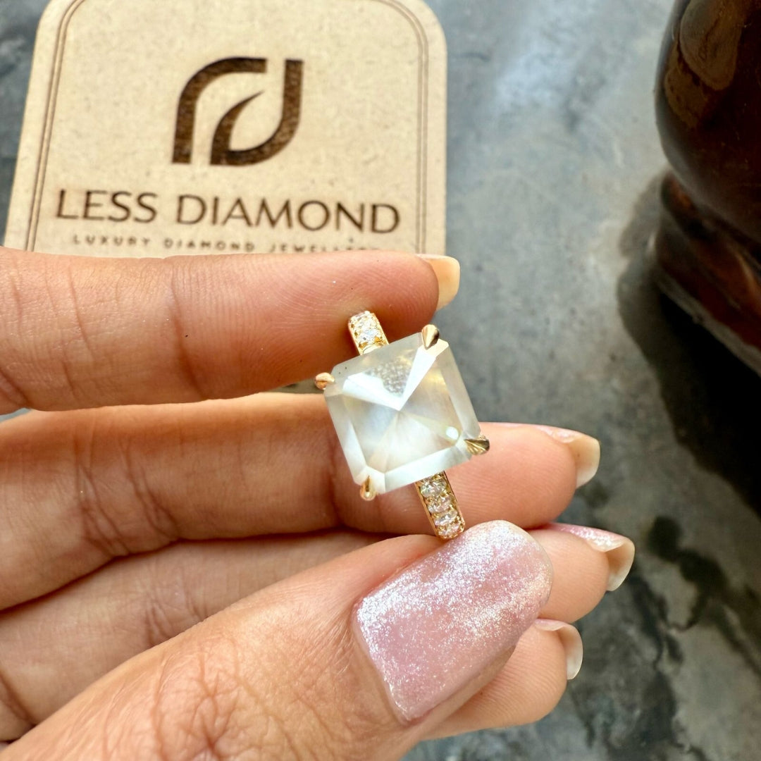 Asscher cut engagement ring