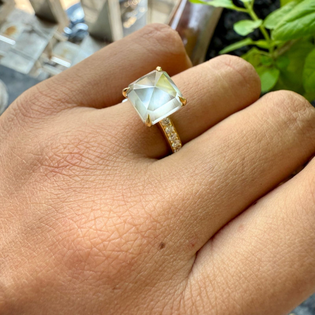 Asscher cut engagement ring