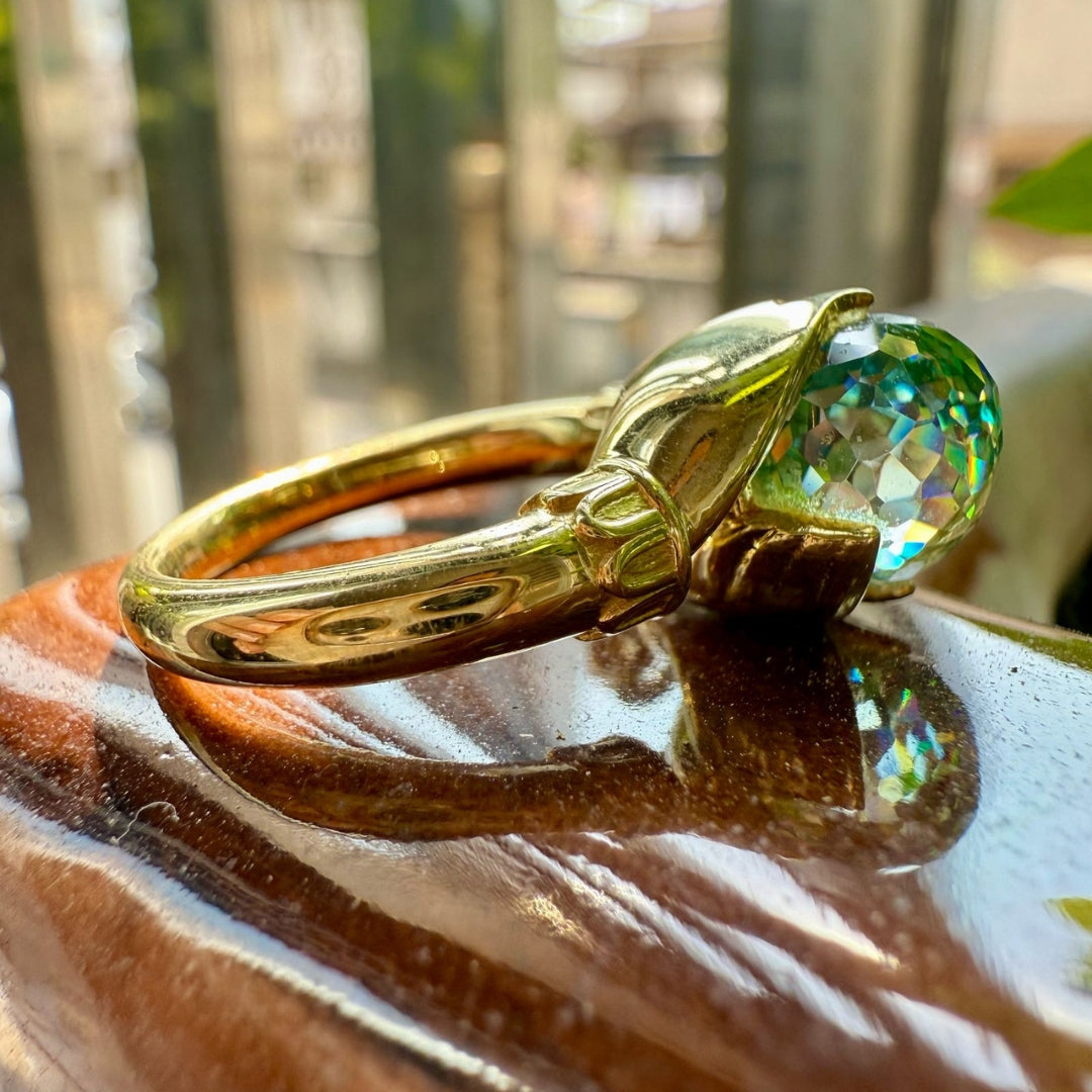 Rose cut  gold diamond ring