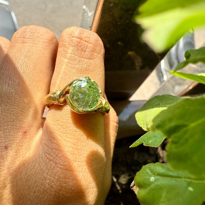 Moissanite rose cut ring