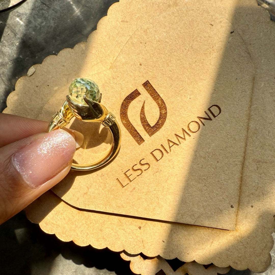 Rose cut engagement ring