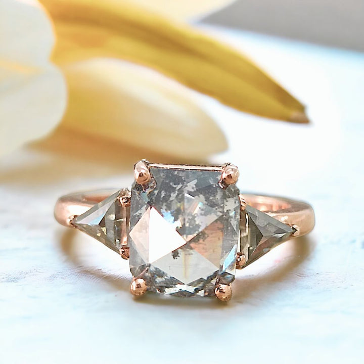 Cushion cut diamond ring