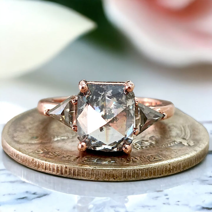 Cushion diamond rose gold  ring