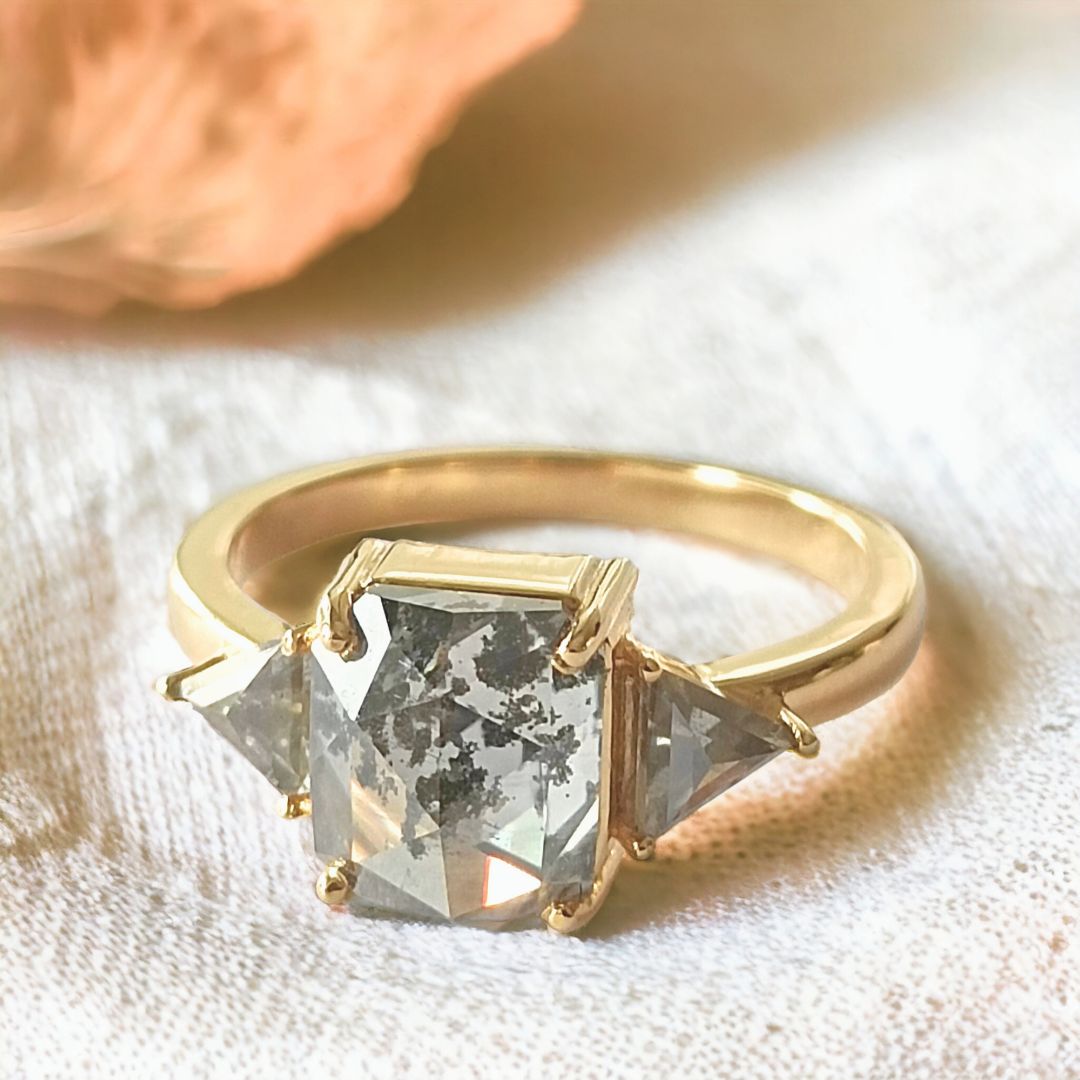 Radiant cut diamond ring