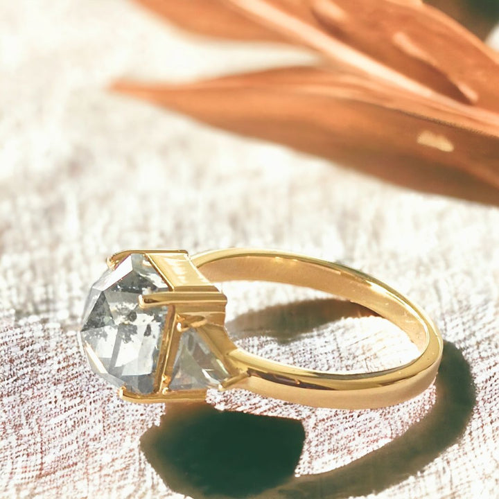 Radiant diamond ring