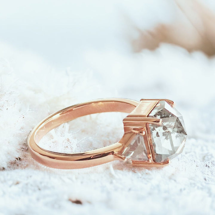 Cushion rose gold diamond ring