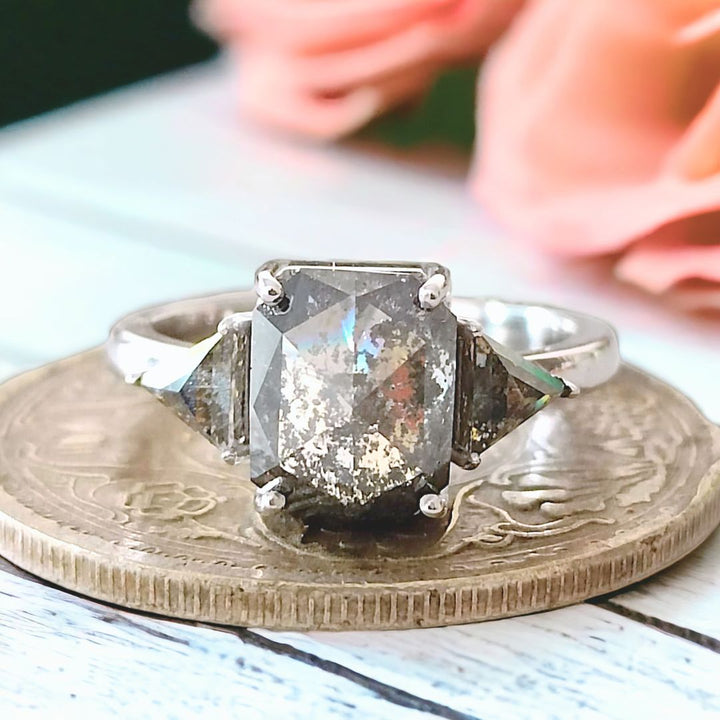 Radiant cut diamond ring