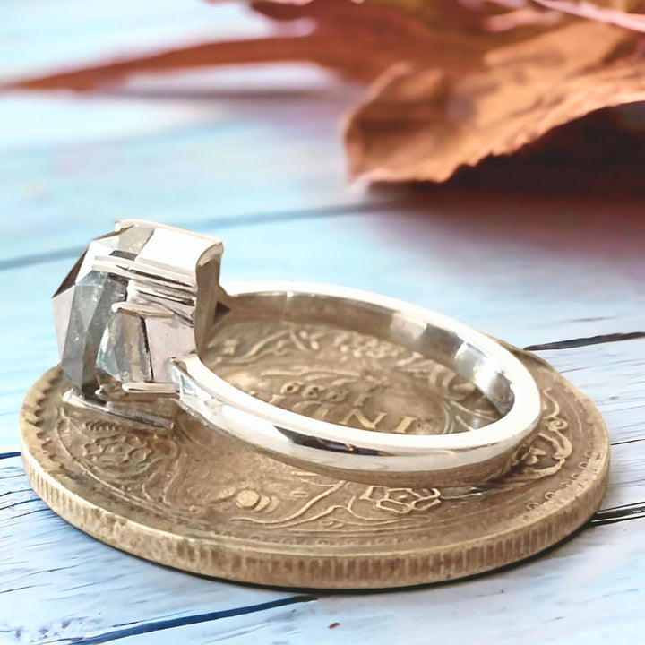 Radiant cut engagement ring