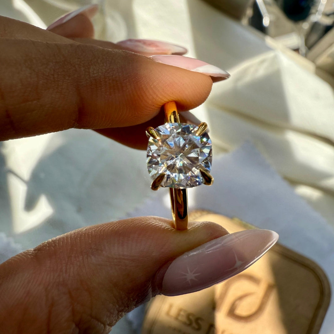 Hidden diamond engagement ring