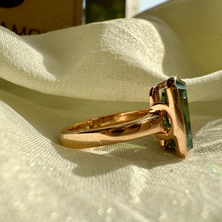 Moissanite emerald solitaire ring