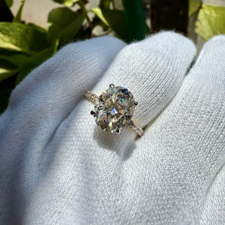 Solitaire oval  diamond ring