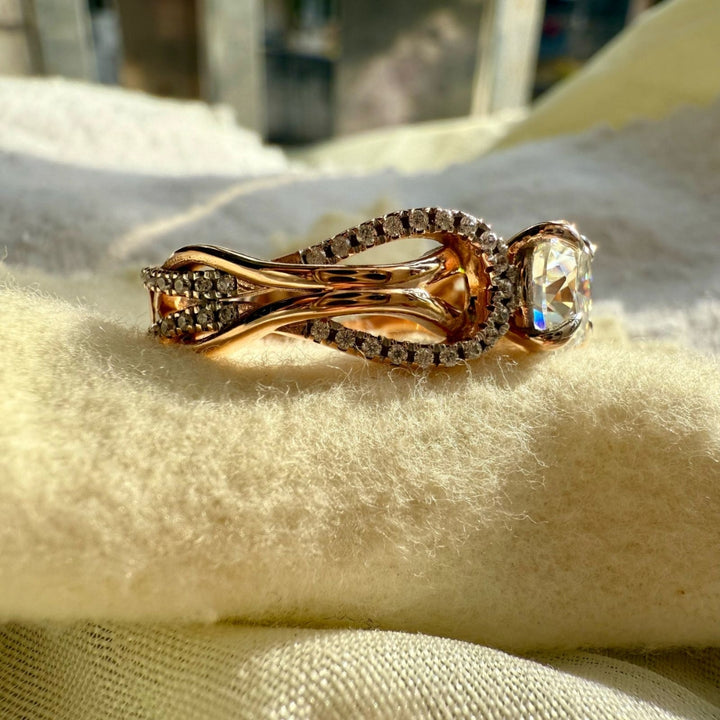 Round moissanite ring