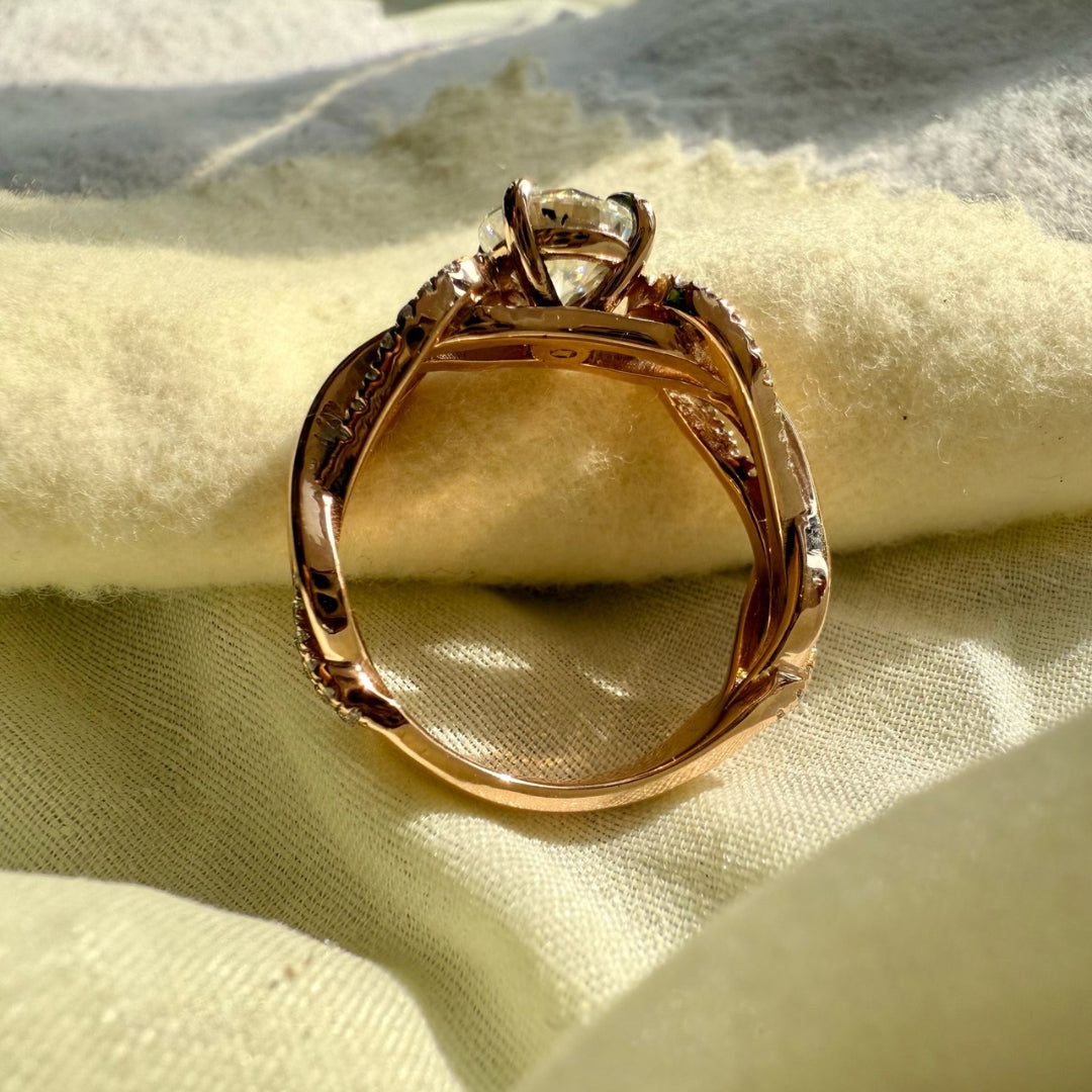 Round moissanite ring for women
