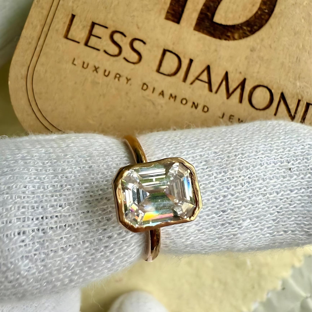 Moissanite emerald ring