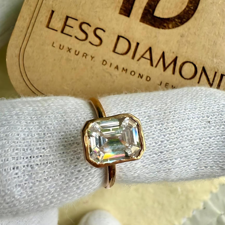 Moissanite emerald ring