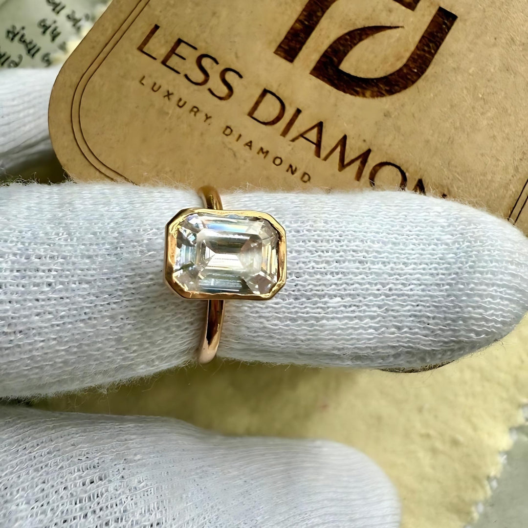 Emerald cut engagement ring