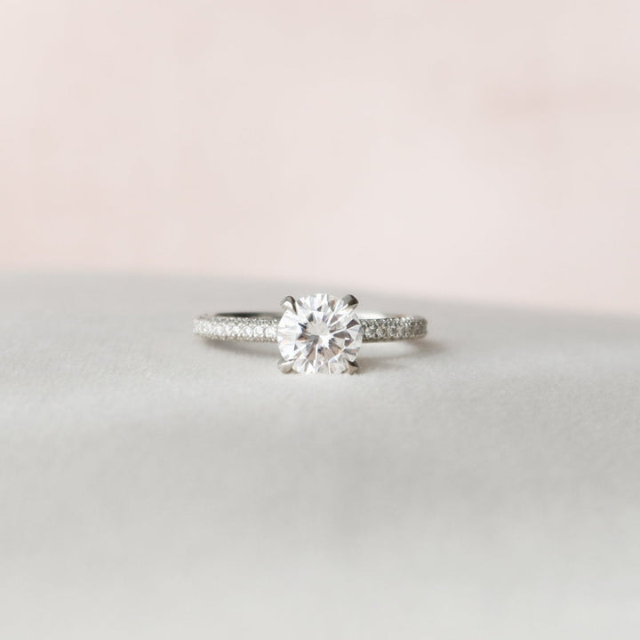 Moissanite 2.76 CT Round Cut Diamond Mid-Century Handmade Ring