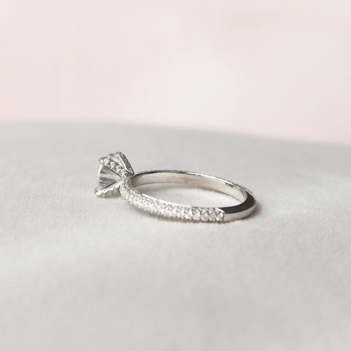 Moissanite 2.76 CT Round Cut Diamond Mid-Century Handmade Ring