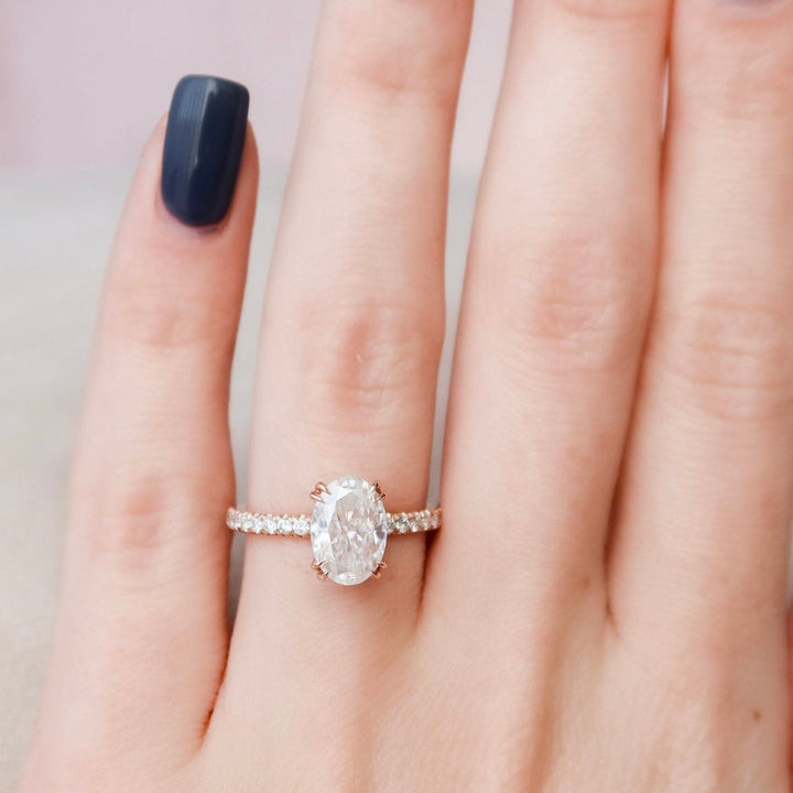 Moissanite 1.73 CT Oval Cut Diamond Minimalist Handmade Ring