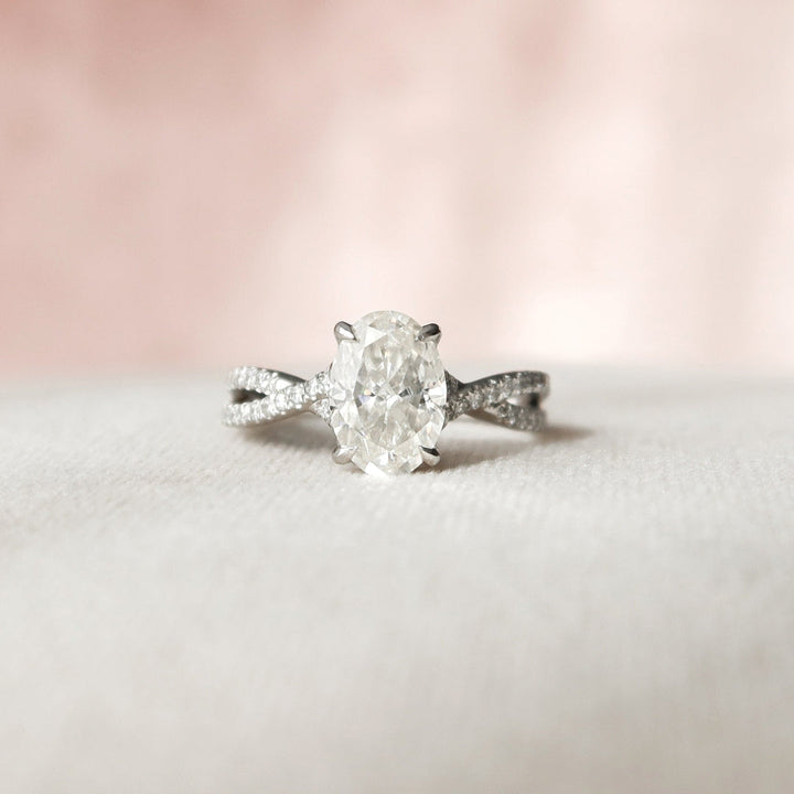 Moissanite 2.85 CT Oval Cut Diamond Victorian Engagement Ring