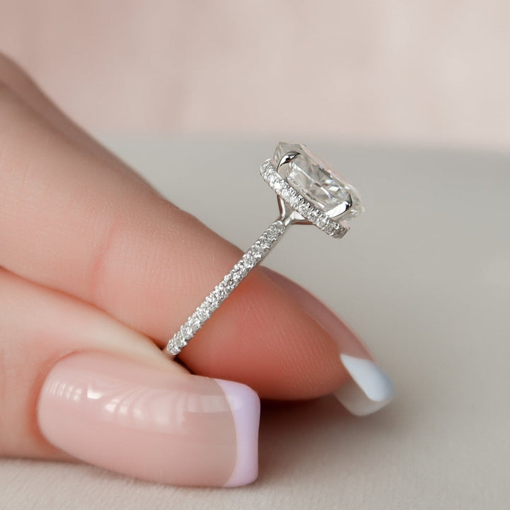 Moissanite 3.25 CT Oval Cut Diamond Avant Garde Wedding Ring