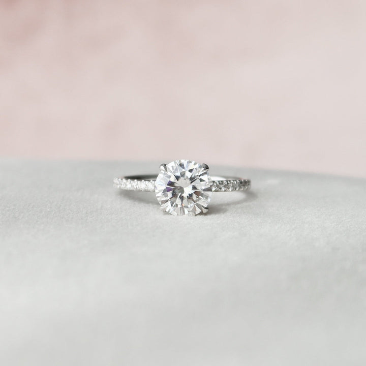 Moissanite 1.70 CT Round Cut Diamond Art Deco Anniversary Ring