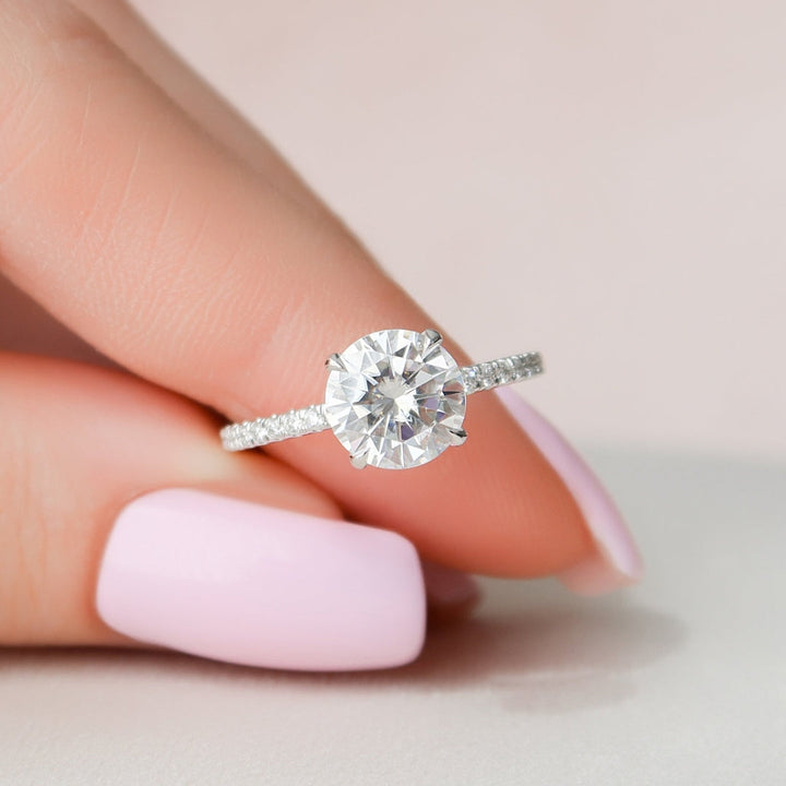 Moissanite 1.70 CT Round Cut Diamond Art Deco Anniversary Ring