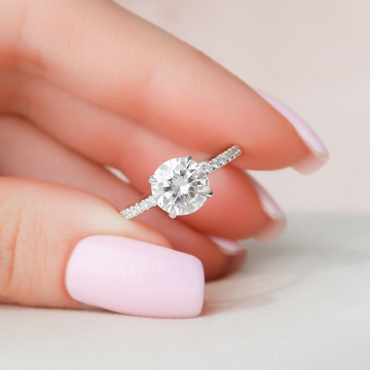 Moissanite 1.70 CT Round Cut Diamond Art Deco Anniversary Ring