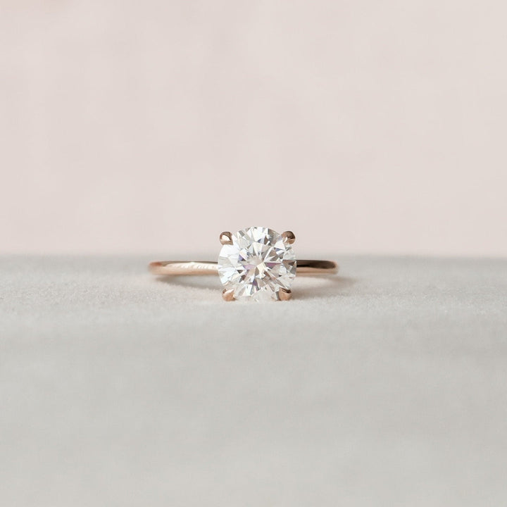 Moissanite 2.14 CT Round Cut Diamond Brutalist Anniversary Ring