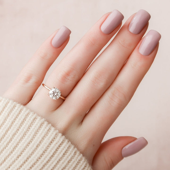 Moissanite 2.14 CT Round Cut Diamond Brutalist Anniversary Ring