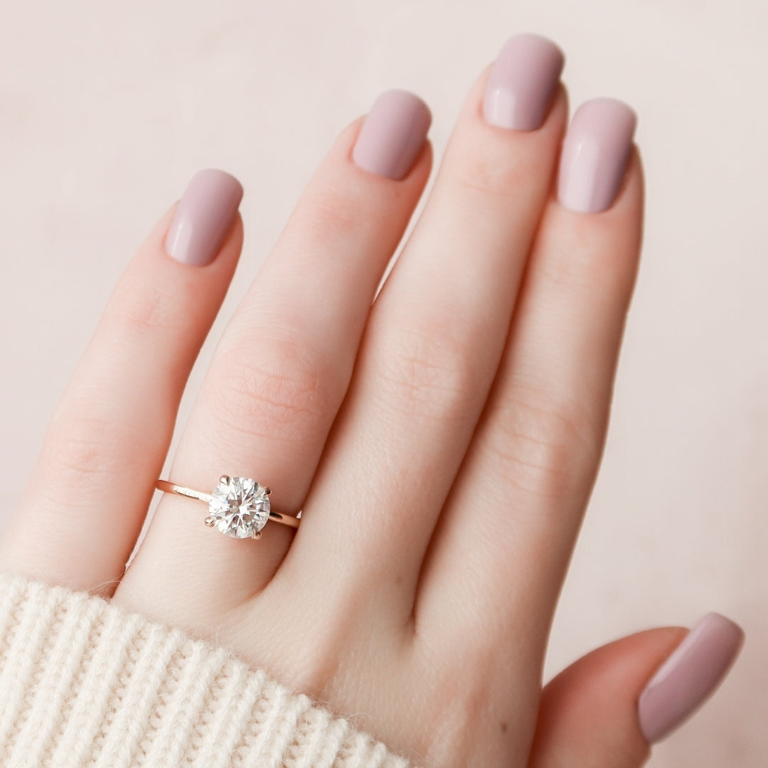 Moissanite 2.14 CT Round Cut Diamond Brutalist Anniversary Ring