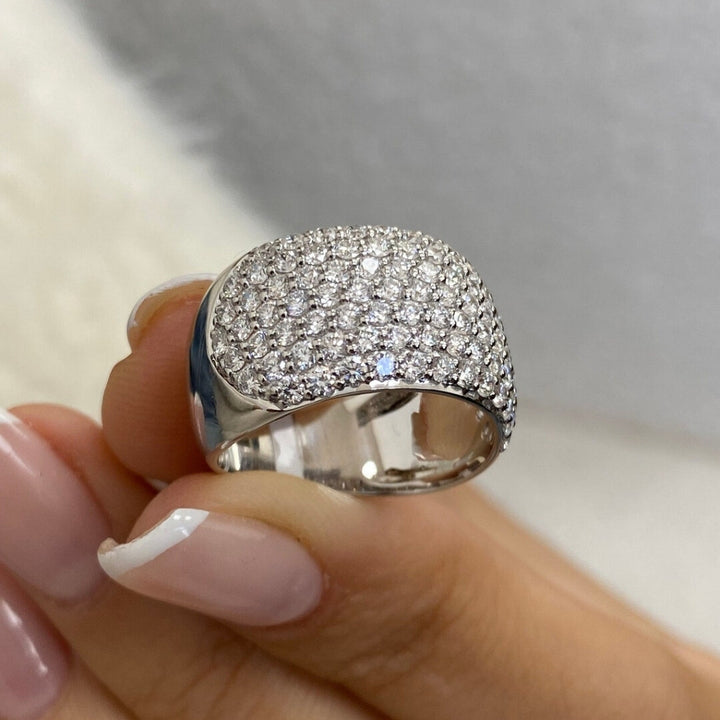 Silver diamond ring
