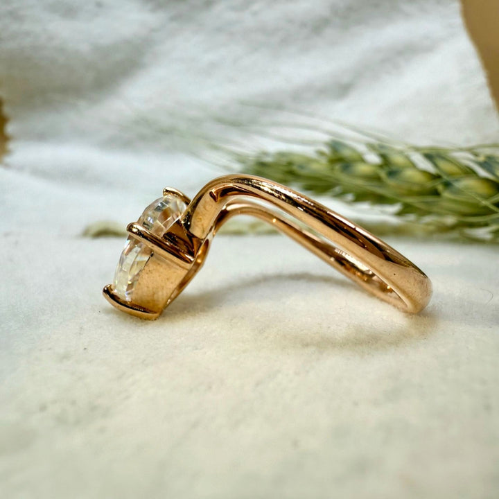 Pear  gold ring