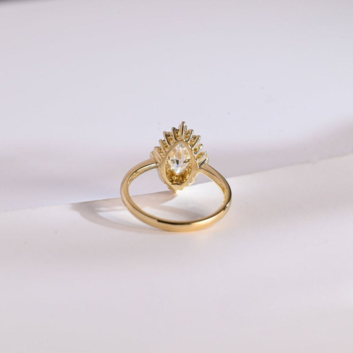 Moissanite 3.97 CT Marquise Cut Diamond  Gothic Engagement Ring