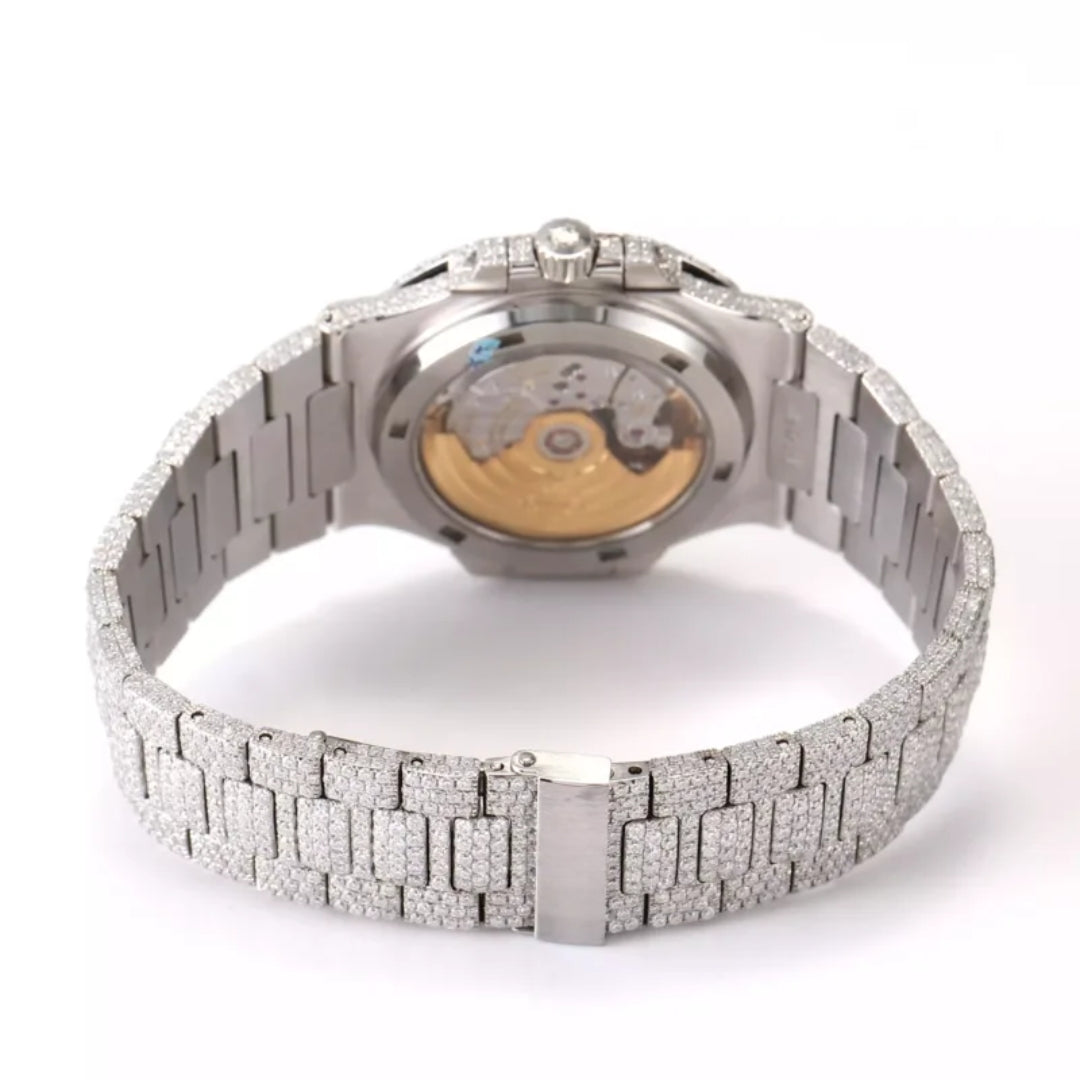Moissanite 46.00 CT Round & Baguette Cut Diamond Gothic Watch