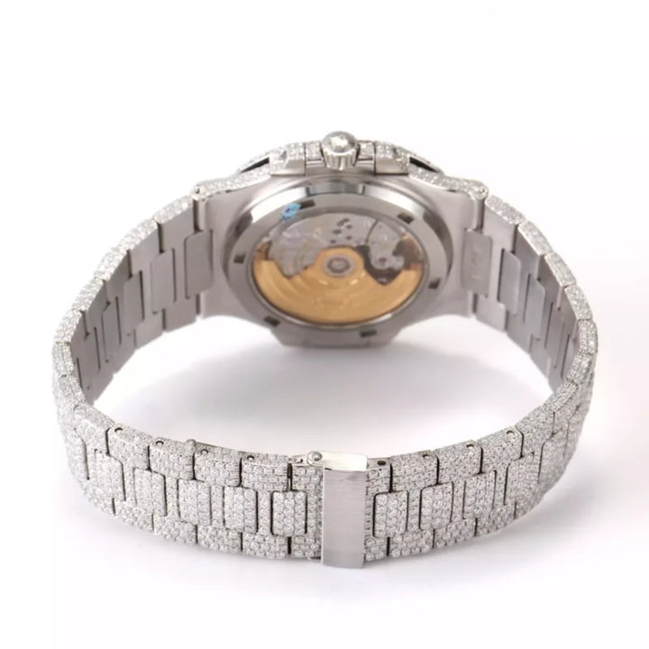 Moissanite 46.00 CT Round & Baguette Cut Diamond Gothic Watch