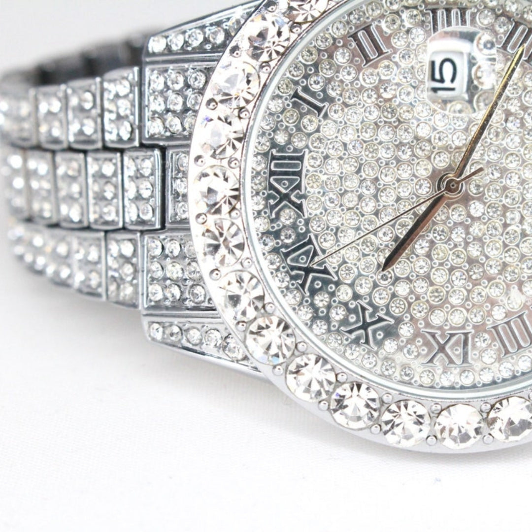 Moissanite 42.31 CT Round Cut Diamond Art Deco Watch