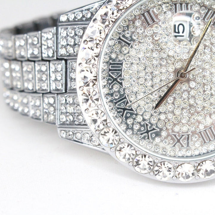 Moissanite 42.31 CT Round Cut Diamond Art Deco Watch