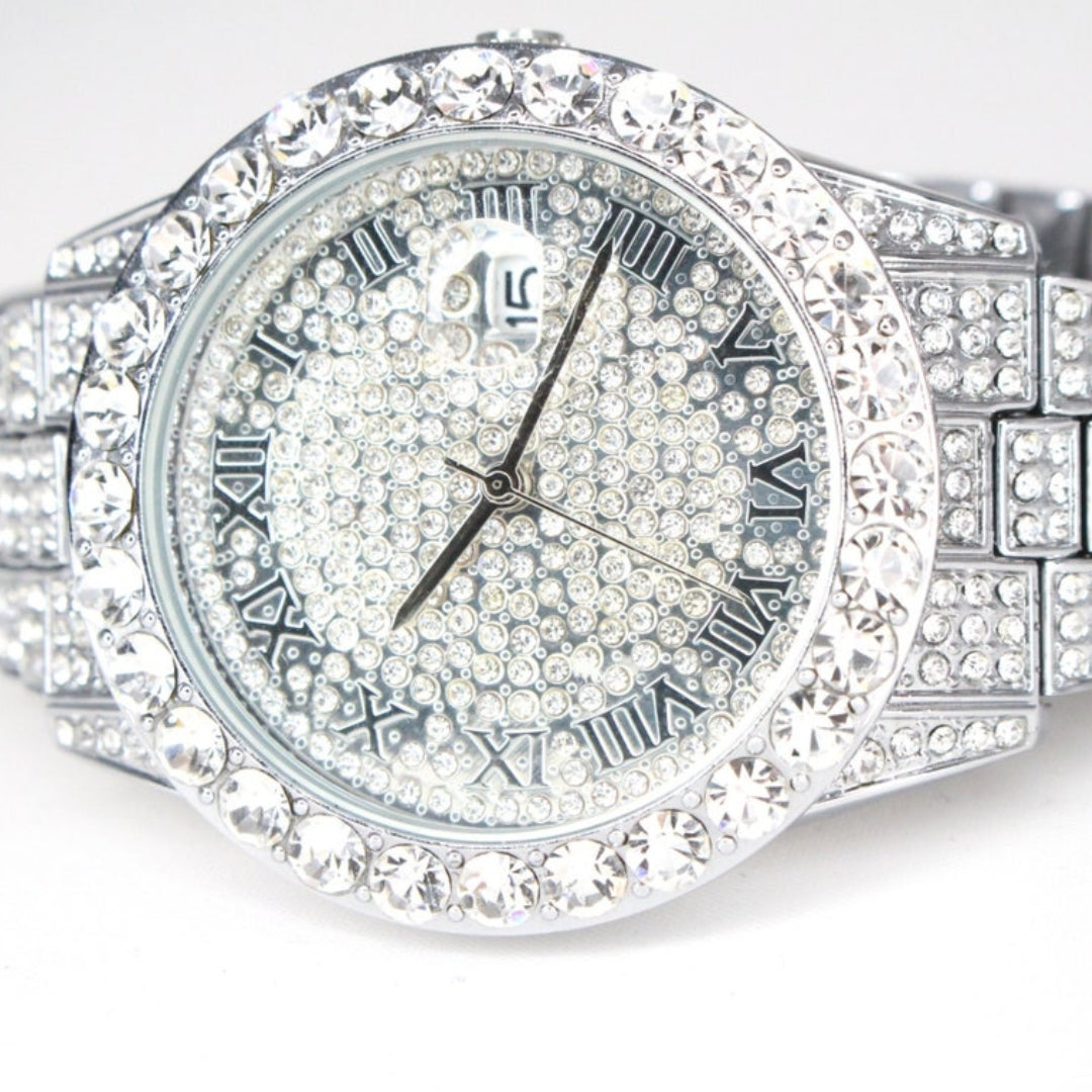 Moissanite 42.31 CT Round Cut Diamond Art Deco Watch