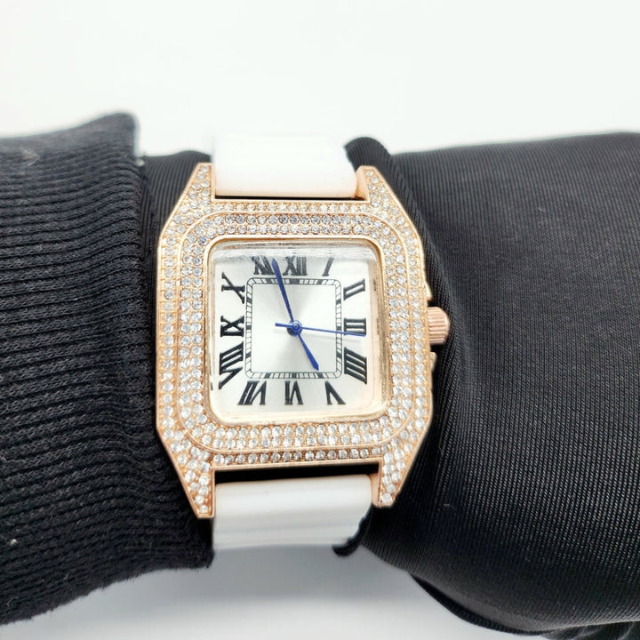 Moissanite 21.41 CT Round Cut Diamond Brutalist Watch