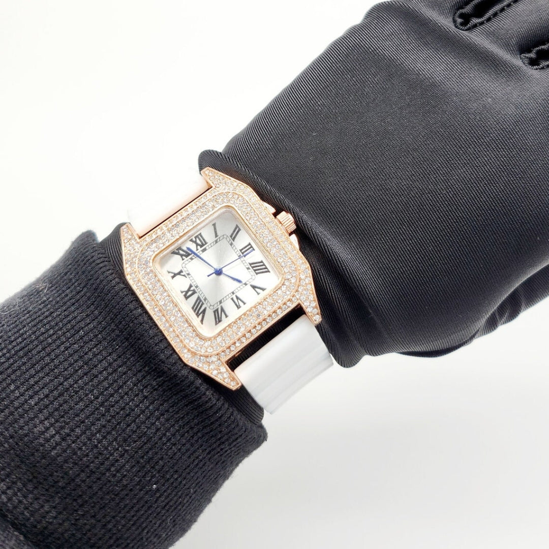 Moissanite 21.41 CT Round Cut Diamond Brutalist Watch