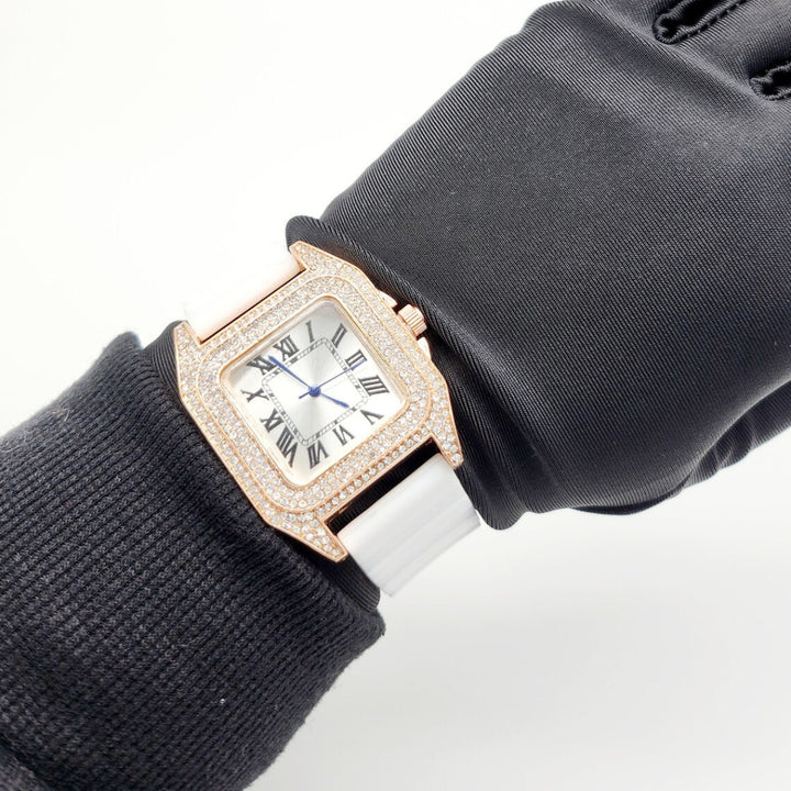 Moissanite 21.41 CT Round Cut Diamond Brutalist Watch