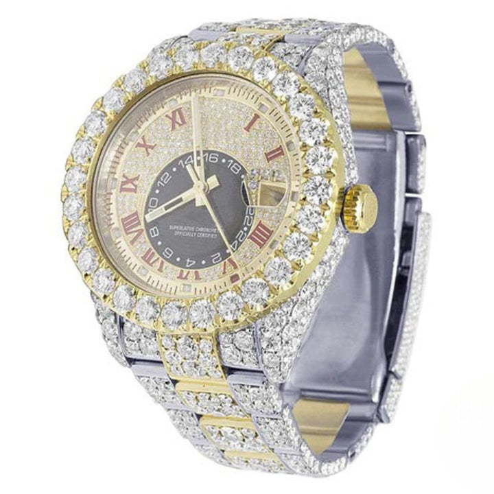 Moissanite 40.31 CT Round Cut Diamond Art Nouveau Watch