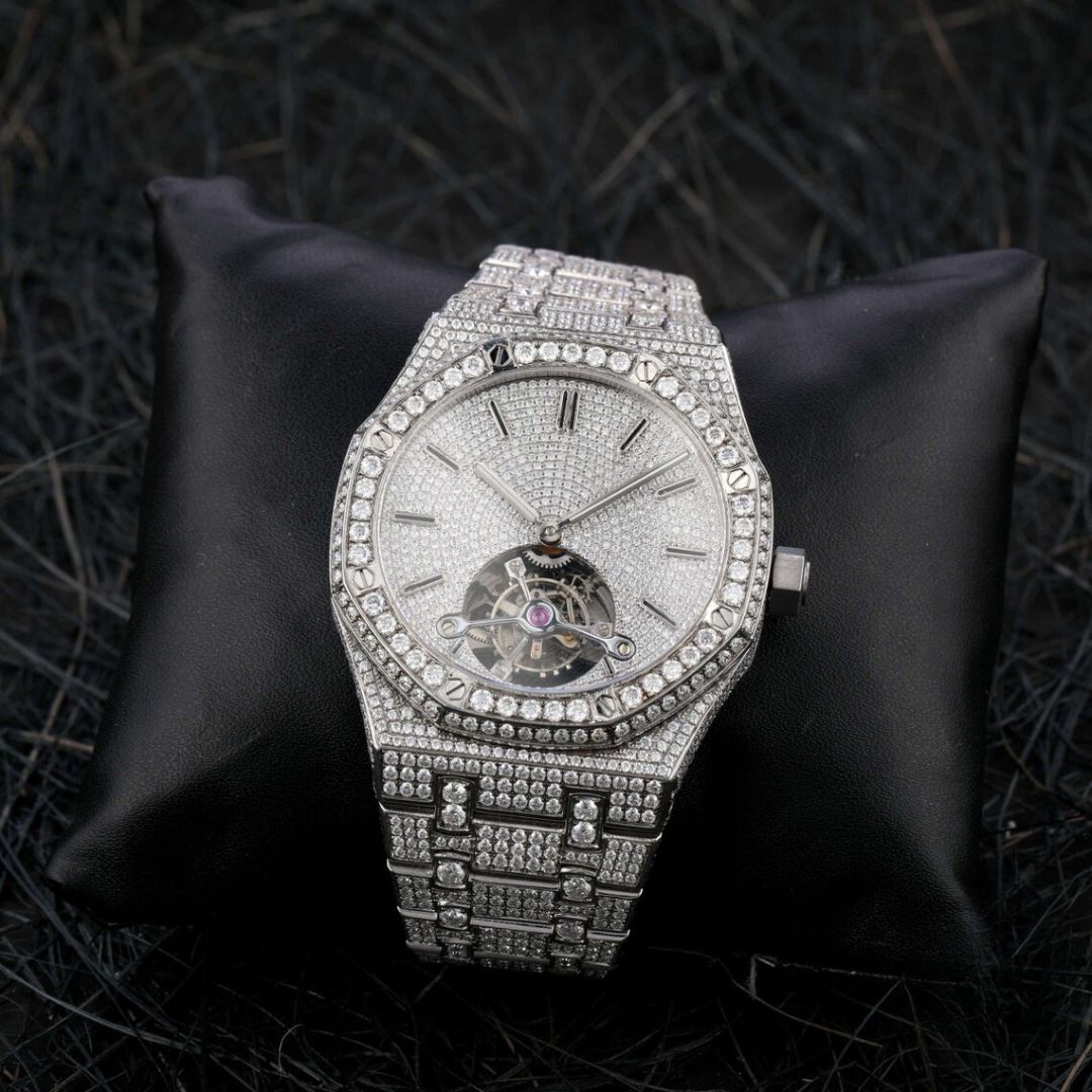 Moissanite 36.42 CT Round Cut Diamond Edwardian Watch