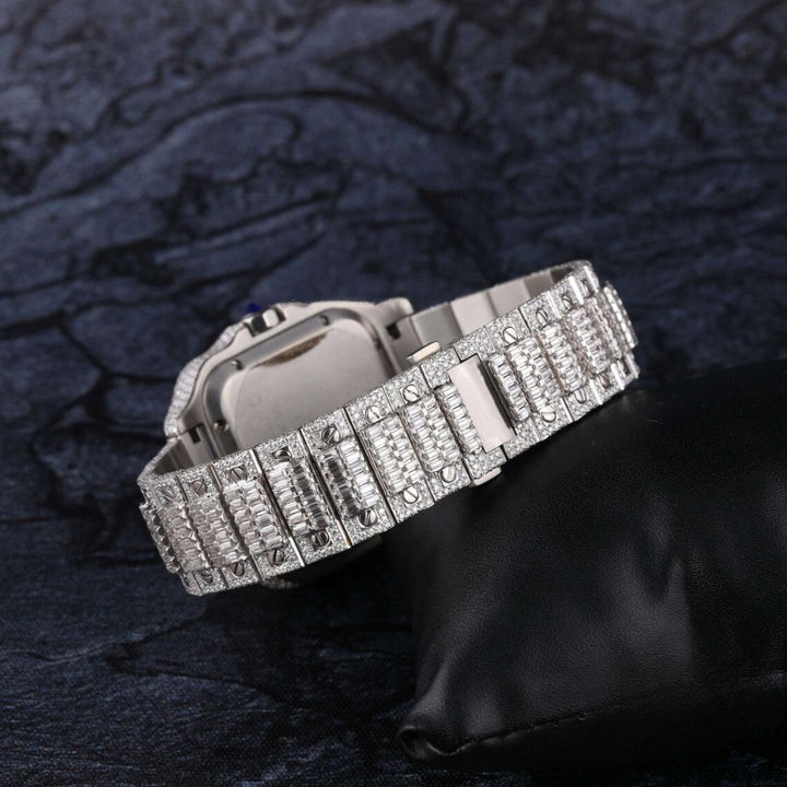 Moissanite 43.37 CT Baguette Cut Diamond Brutalist Watch