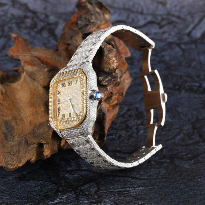 Moissanite 39.13 CT Baguette Cut Diamond Art Deco Watch