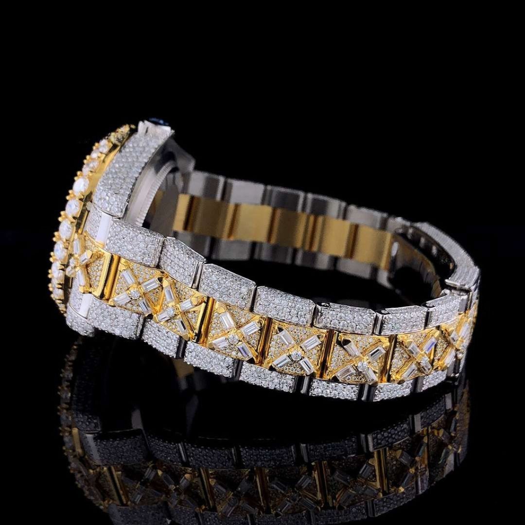 Moissanite 44.73 CT Baguette Cut Diamond Minimalist Watch